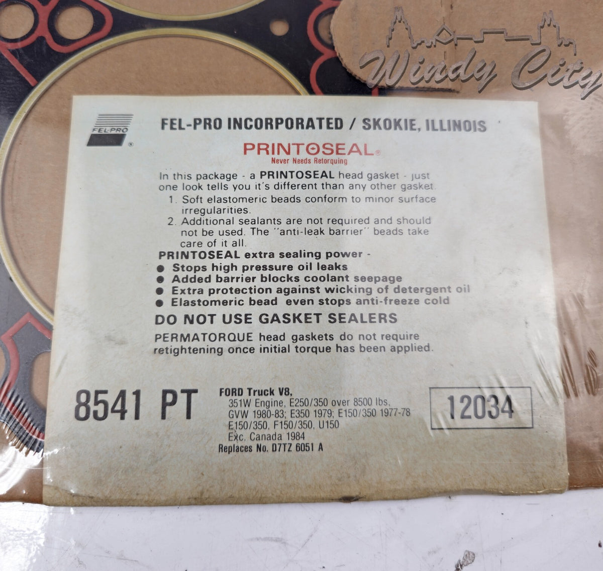 351W FORD ENGINE HEAD GASKET FEL-PRO 8541PT