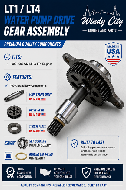 LT1 LT4 Chevy Pontiac Buick Wasserpumpenantriebsrad-Baugruppe – Neu – Hergestellt in den USA